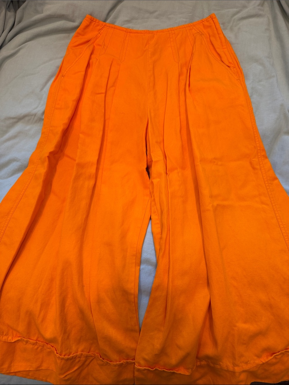 Anthropologie Bold Orange Wide-Leg Pants